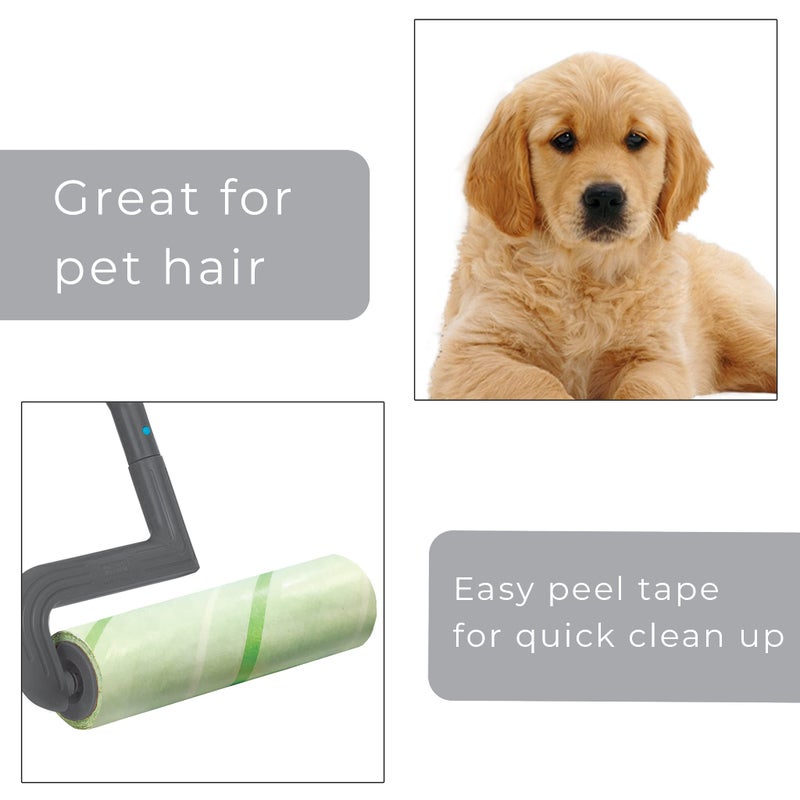 Smart Design Mega Floor Lint Roller Refill - Set of 2 (100 Sheets Total) - Easy-Peel Angled 10 inch Large Adhesive Sticky Sheets - Cleaning, Carpet, Car, Clothes, Dog Cat Fur, and Pet Hair Remover - Image 2